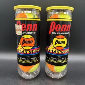 NEW Set Of 2 Penn Championship Tennis Balls 3 pack Extra Duty Felt Orange Yellow